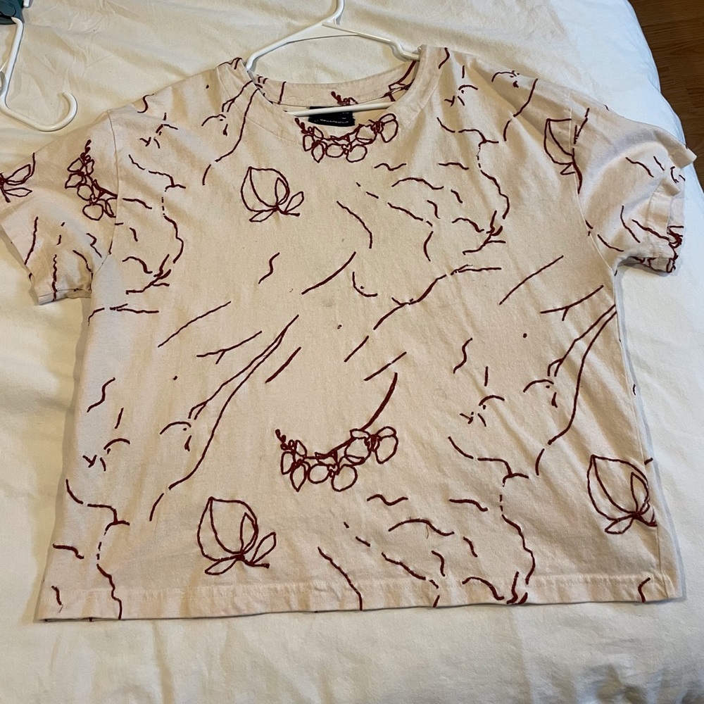 Urban outfitters embroidered contemporary tee